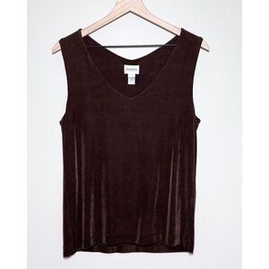 Chico’s Travelers Stretchy Sleeveless V-Neck Tank Top Blouse Size 3